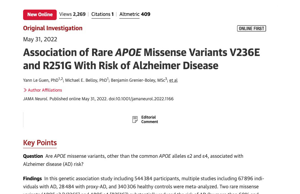 Participación de IANEC en una investigación internacional sobre reducción de riesgo genético en Alzheimer