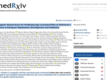 Polygenic Hazard Score for Predicting Age-associated Risk of Alzheimer’s Disease in European Populations: Development and Validation.